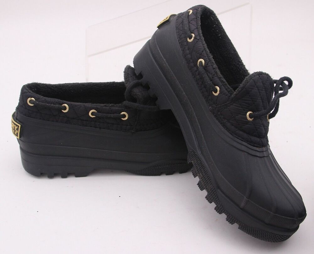 Sperry Top-Sider Women's Size 7 Black Quilted Rain Duck Shoe Boots Mocs STS95272 - Picture 10 of 11